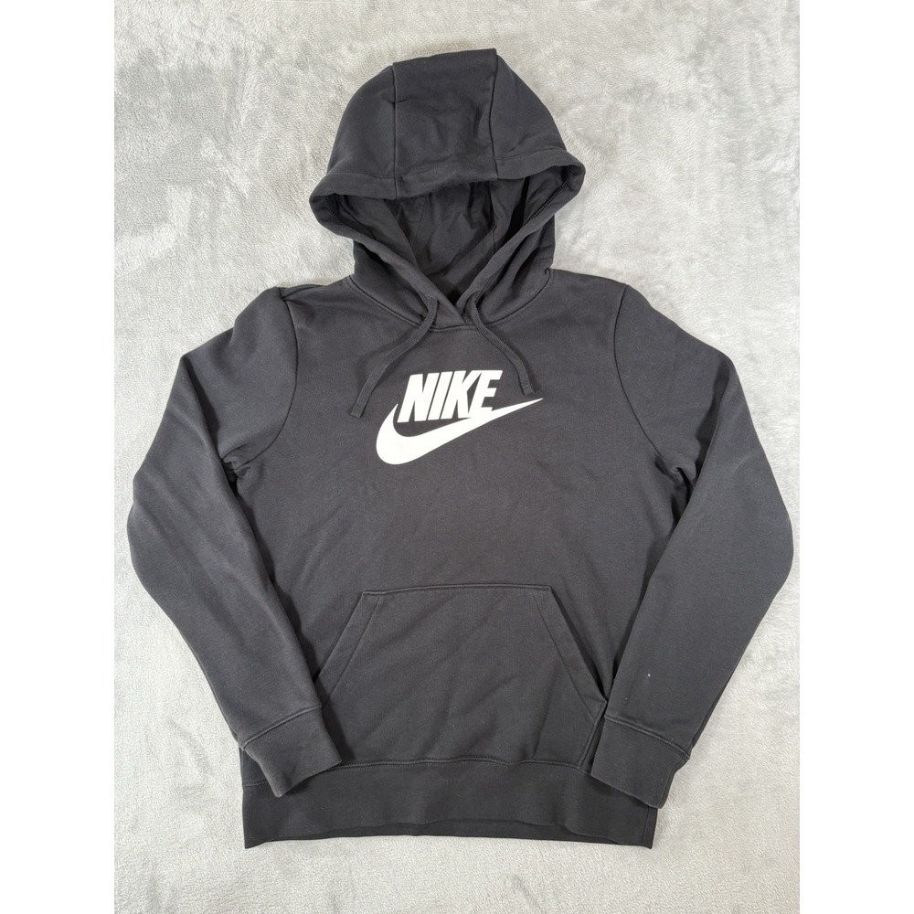 Nike‎ Hoodie Womens Small Black Sportswear Club Fleece Pullover Spellout